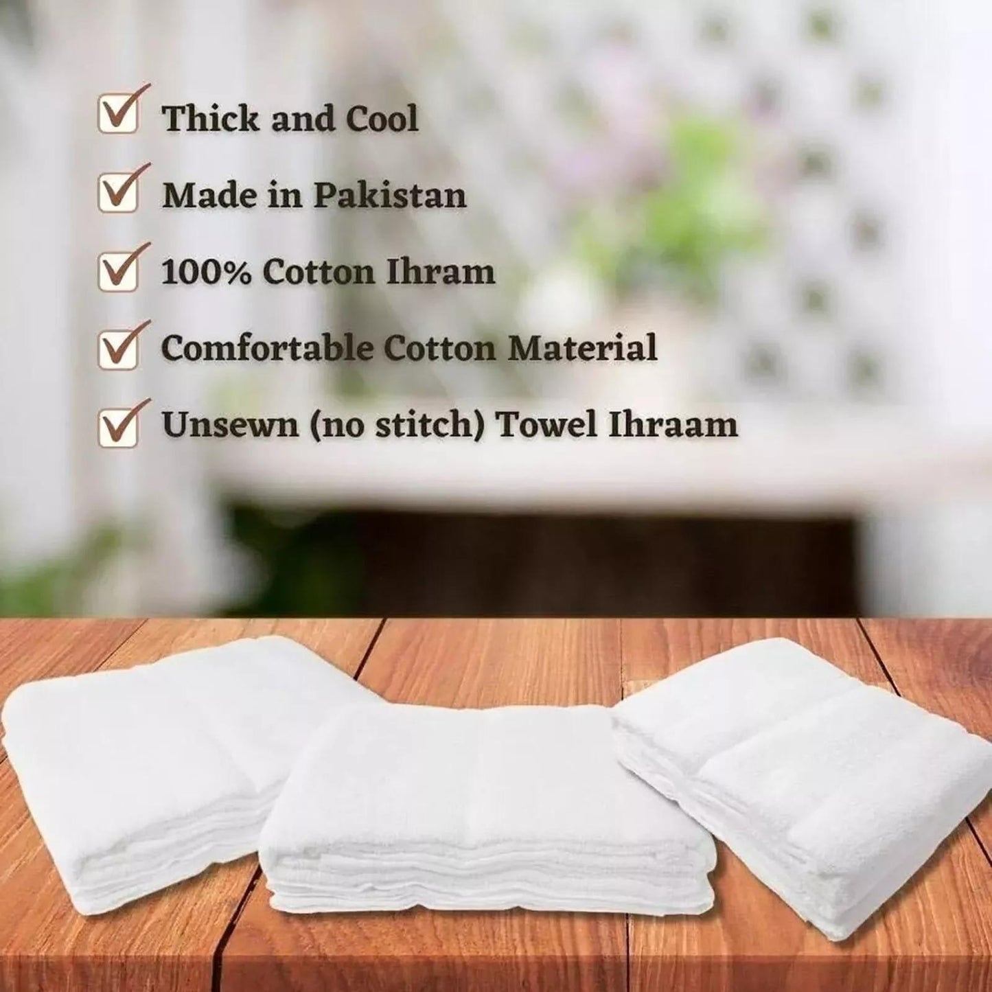 ADULT 100% COTTON IHRAM FOR UMRAH MEN 1200G ADULT WHITE TOWELS HAJJ UMRAH AHRAM 2 PIECE
