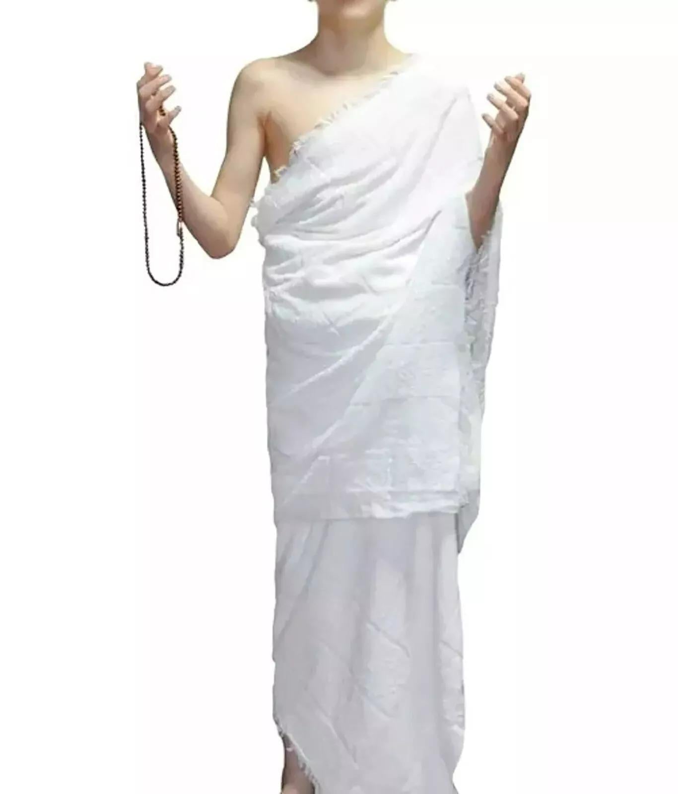 ADULT 100% COTTON IHRAM FOR UMRAH MEN 1200G ADULT WHITE TOWELS HAJJ UMRAH AHRAM 2 PIECE