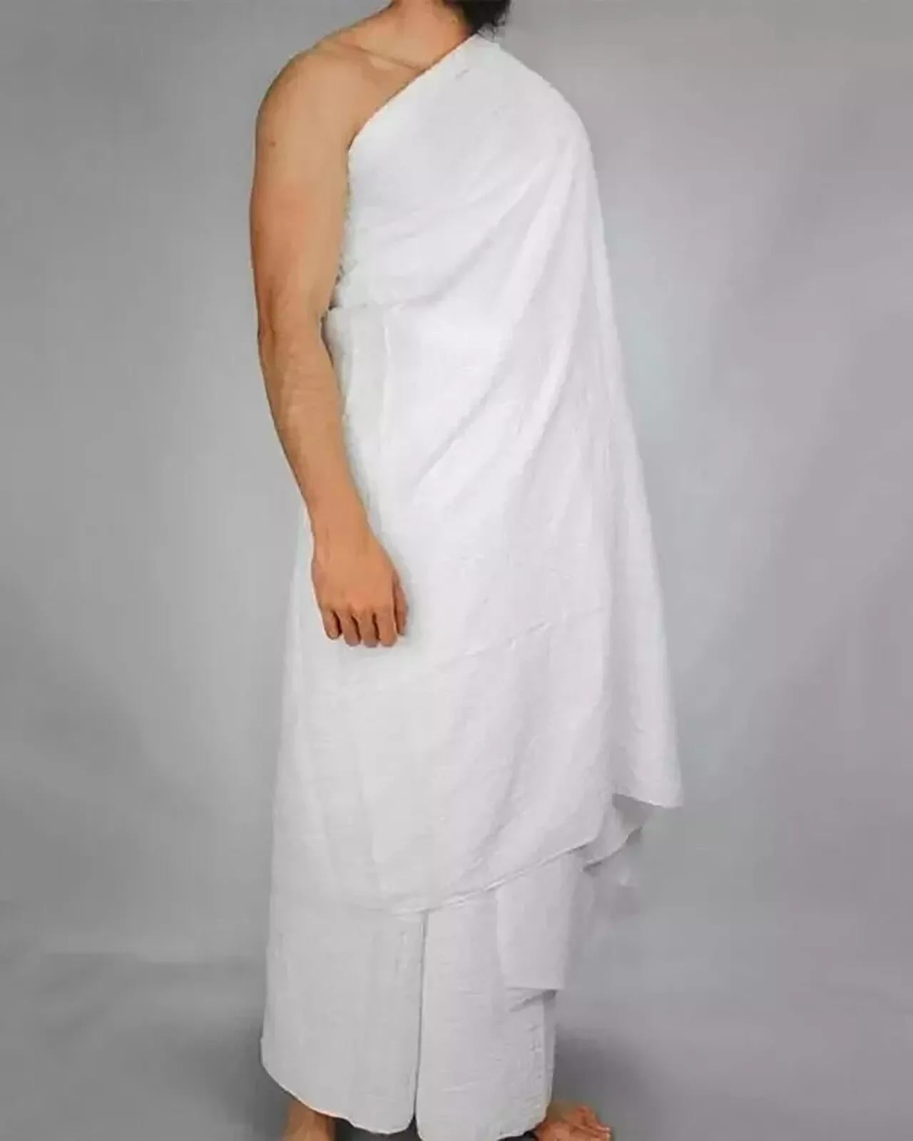 ADULT 100% COTTON IHRAM FOR UMRAH MEN 1200G ADULT WHITE TOWELS HAJJ UMRAH AHRAM 2 PIECE